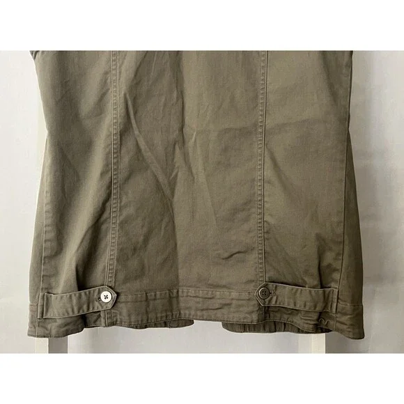 Chico's Design Button Up Twill Vest Womens S (Chico's 0) Khaki Gray Pocket Welt - Picture 12 of 15